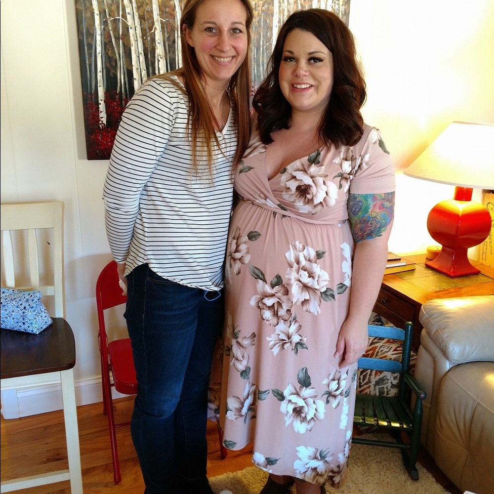Pink blush maternity dress